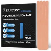 Zancony Pre-Cut Kinesiology Tape for Arch & Hand Incredible Support for Athletic Sports Relaxing The Tense Muscles Easy to Apply Latex Free High Breathability 95% Cotton and 5% Spandex 10PCS