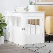 Dog Crate Furniture White 64.5x80x71 cm Pet Bed Indoor Storage Stylish Des 38330