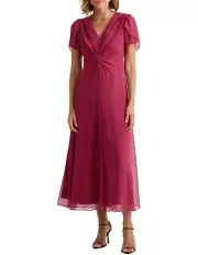 [David Lawrence] Yvette Silk Dress in Pink