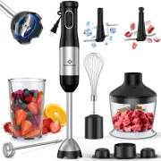 7 in 1 Immersion Blender Scratch Resistant, 2 Titanium Steel Blades 800W Hand Bl