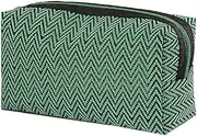 Mesh Striped Cosmetic Organizer Women's Cosmetic Bag Travel Portable Wash Bagfor Home Office Travel Accessories Organizer（Green）