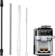 GisWell Set of 2 Milk Tubes Stainless Steel Milk Tube Accessories with 2 Cleaning Brushes for Siemens EQ6 for Bosch VeroAroma Fully Automatic Coffee Machines