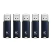 Silicon Power 128GB Marvel M02 USB 3.0 Flash Drive - Navy Blue (5-Pack)