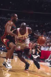Finals Chicago Bulls Michael Jordan vs Seattle Supersonics Hersey - Old Photo