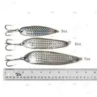 Fishing Spoons Silver Fish Jigs w/ Treble Hook Casting Lures 3oz + 5oz + 7oz New