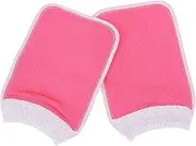 SAFIGLE 2Pcs Exfoliating Body Scrub Towels Soft Plant Fiber Bathing Gloves for Shower Skin Cleaning Back Scrubbers for Neck Shoulders Lightweight Portable