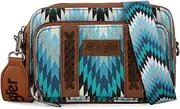 [Montana West] Wrangler Aztec Crossbody Bag for Women Multi Pocket Shoulder Bag Boho Cross Body Wallet Purse