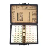 FLORAUSPICIOUS CHINESE MAHJONG SET - w/ 146 Tiles, 2 Dice Chinese Style Game VTG