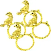 Holibanna Metal Serviette Rings Set Rustic Wedding Napkin Holders Banquet Table Decor Bird Shaped Napkin Buckles