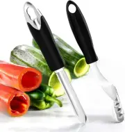 Jalapeno Pepper Corer & Zucchini/Cucumber Corer, Set of 2, Newness Black