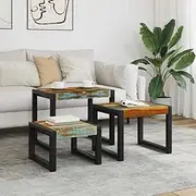 Generic Three Piece Nesting Tables Solid Reclaimed Wood,243279