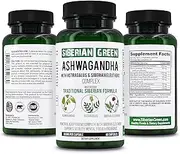 Organic Ashwagandha Root with Astragalus & Siberian Eleuthero Ginseng Complex 60 Capsules Powerful Herbal Support