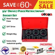 Force 3/4" Drive 7 Piece Metric Impact Socket Set