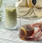玻璃杯水杯條紋風帆玻璃杯果汁咖啡杯子水果茶杯【繁星小鎮】