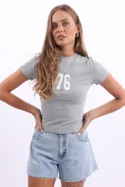 Grey Graphic Tee Short Sleeve - Size 16XL, Women's Graphic Tee