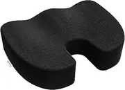 Bomdaia Seat Cushion Pillow for Office Chair, Car Seat Cushion Pad for Desk Chair, Non-Slip Memory Foam Coccyx Seat Cushion for Back, Sciatica & Tailbone Pain Relief (Black)