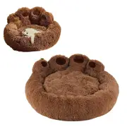Warm Soft Calming Dog Beds Cute Paw Shape Pet Soft Bed Pet Round Bed of Paw Shape Dog Cat Bed