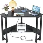 Corner Desk Small Desk with Outlets Corner Table for Small Space, Corner Comp...