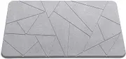Ofrdncy Stone Bath Mat,60x39cm Diatomaceous Earth Shower Mat, Non-Slip Super Absorbent Quick Drying Bathroom Floor Mat, Natural, Easy to Clean