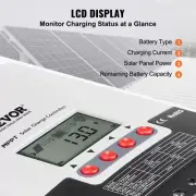 20A MPPT Solar Charge Controller with LCD Display and Temperature Sensor for