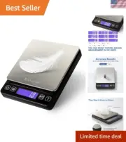 Sleek Kitchen Scale - Precision 3000g Food Measurement with Non-Slip Platform