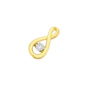 9ct Gold Diamond Cluster Infinity Pendant