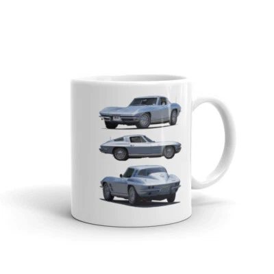 1964 Silver Blue vette C2 White glossy mug 11 oz