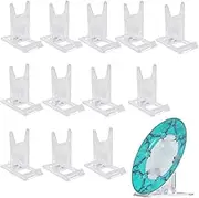 12 Pcs Two Part Adjustable Clear Acrylic Plastic Display Stand Easel Acrylic Plate Stands,Clear Display Easel,Clear Plate Stands, Plate Stand Holder for Display Pictures, Photo and Artworks