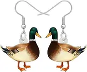 [LONYOO] Acrylic Floral Duck Earrings Dangle Jewellery Pelican Earrings for Women Girls Charms Mandarin Duck Gifts