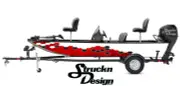 Retro Red White Black Hex Pattern Vinyl Graphic Decal Kit Fish Boat Wrap USA