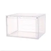 10x Premium Shoe Box Display Case Storage Clear Plastic Side Stackable Sneaker - White Side Opening