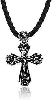 [TAOYATAO] Retro Cross Titanium Steel Pendant Personalized Stainless Steel Collar Necklace Pendant,Necklace Pendant Bead,Lanyard Bead