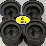 4) Golf Cart RIMs WHEELs 8x7 4/4 Flat Black Zero Offset for 18x8.50-8 tire size