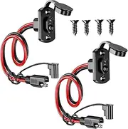 SAE Connector, ‌2Pcs SAE Connector ‌ 12V Waterproof Male to Female Quick Connect for Solar Panel, Generator & Battery 12 Gauge