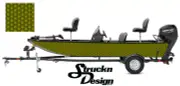 Yellow Green Faux 3D Hexagon Pattern Fish Bass Boat Decal Wrap USA Vinyl