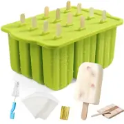 12-Cavity Silicone Popsicle Molds Ice Pop Maker for Party Yogurt Juice Smoothies