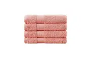 Linenland Bath Towel 4 Piece Cotton Hand Towels Set - Coral