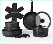 Kitchen 13 Piece Pots and Pans Set - Safe Nonstick Cookware Set Detachab
