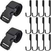 SWZHAI 2 Pcs Treestands Strap Gear Hangers with Hooks, Multi-Hook Accessory Holder Hunting Gear Equipment Hanger, Saddle Hunting Tree Stand Bow & Gear Hanger for Hunting, Camping