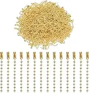 uxcell 220pcs Metal Ball Bead Chain, 100mm Long Bead Connector Clasp Dog Tag Hanging Chain for Key Chains Tags Craft Projects Jewelry Making, Gold