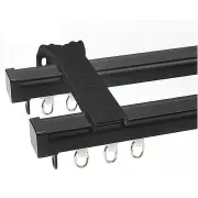 1.5m Double Curtain Tracks Aluminium Rail & Brackets For Both Curtain and Sheer with ceiling and wall accessories