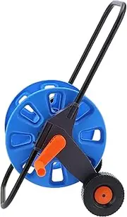 Portable Garden Hose Reel Cart with Wheels, Aluminum Water Pipe Storage Organizer for G1/2 50m Tube, Suitable for Courtyards, Lawns, Gardens
