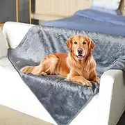 PatiencET Waterproof Dog Blanket for Medium Dogs Washable, Lambswool Pet Blanket Couch Protector for Dogs and Cats Grey（50x60in）