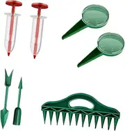 Sowing Seed Dispenser Set Seed Spreader Multifunctional 12 Hole Digger Garden Planter Tools for Digging Transplanting Plants, 7pcs Set