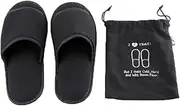 Foldable Portable Slippers Washable Open Toe Towelling Slippers with Storage Bag for Spa Travel Hotel/Home Guest 34-43