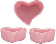 BRIGHTFUFU 3pcs Heart Shaped Condiment Bowls Versatile Sauce Dishes for Seasonings Snacks and Appetizers Safe for Home Restaurants and Picnics Capacity