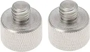 ECSiNG 2Pcs 5/8 Female to 3/8 Male Mic Stand Adapter Thread Microphone Clip Thread Adaptor for Microphone Stand Mount to Camera Tripod Adapter Silver