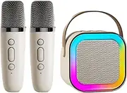 Nybhyjka Small Karaoke Machine for Kids | Microphone and Speaker Set | Portable Wireless Small Karaoke Singing Speaker with 2 Mic for Birthday, Family,Home Party
