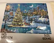 Adult Paint by Numbers on Canvas Christmas scene 16x24