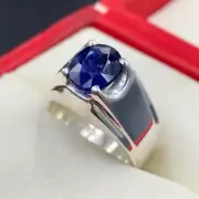 Natural Sapphire Stone Ring Oval Cut Sapphire Gift Blue Stone SIlver 925